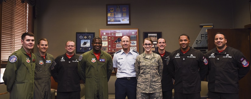 .S. Air Force Maj. Paul “Loco” Lopez, U.S. Air Force F-22 Raptor Demonstration Team pilot, completed a qualification performance for U.S. Air Force Gen. Mike Holmes, Commander of Air Combat Command, to certify his capabilities as a demo team pilot at Joint Base Langley-Eustis, Va., Dec. 18, 2017.