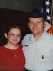 Ronald Hoelle and his wife, Diane Hoelle, at the retirement ceremony for him at Lackland Air Force Base in 1997 after 20 years’ service as active duty. (Courtesy photo used with permission.)