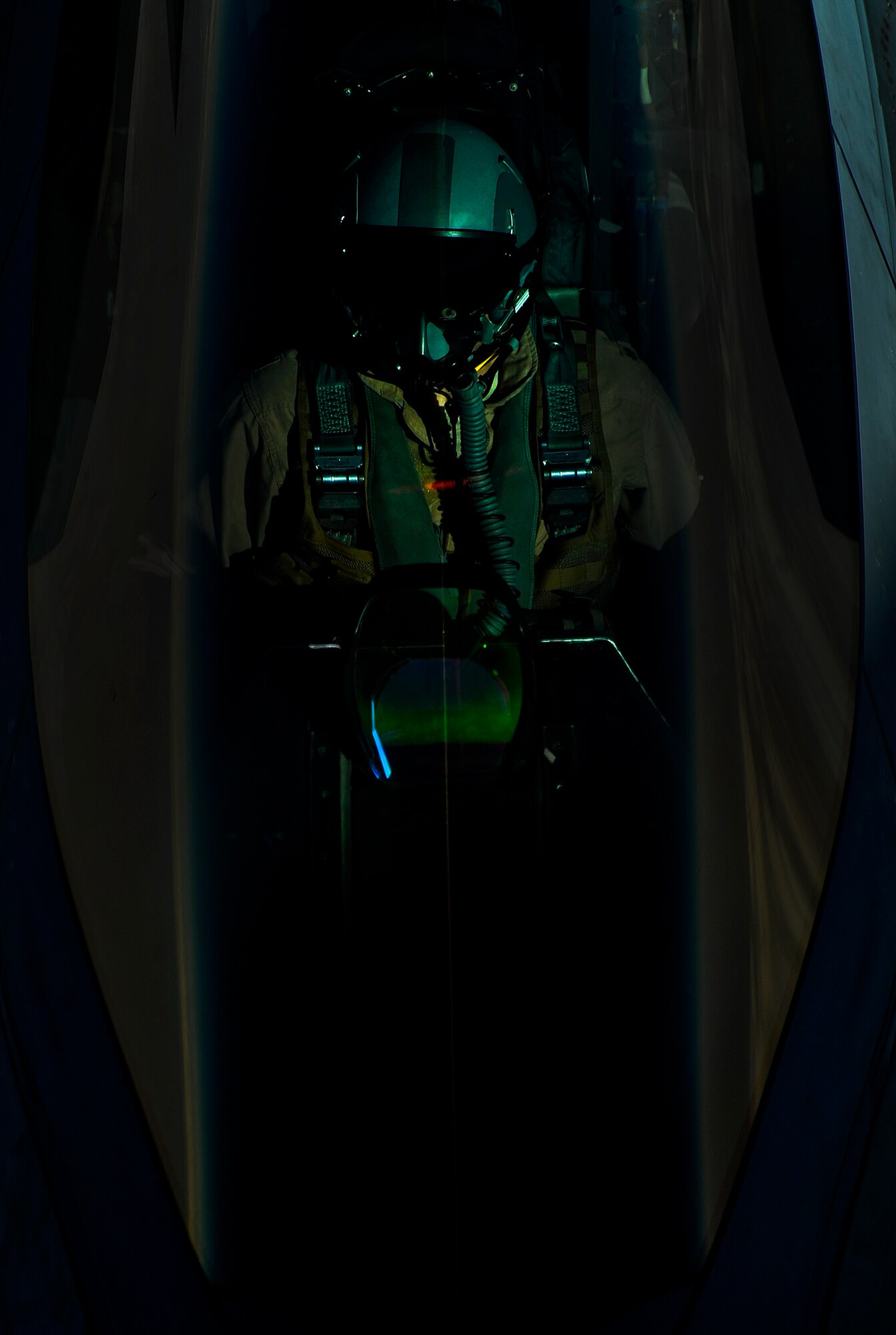 An F-22 Pilot assigned to the 380th Air Expeditionary Wing, Al Dhafra Air Base, United Arab Emirates receives fuel over Iraq from a KC-10 Extender, Nov. 29, 2017. The F-22 performs both air-to-air and air-to-ground missions. 

 (U.S. Air Force photo by Tech. Sgt. Anthony Nelson Jr)