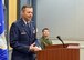 Col. Bradley McDonald, 88th Air Base Wing commander, addresses the 114th Anniversary of First Powered Flight attendees gathered at the Huffman Prairie Interpretive Center at Wright-Patterson Air Force Base, Ohio, Dec. 15, 2017. The event honors the accomplishments of Wilbur and Orville Wright as first to fly pioneers of powered aviation. (U.S. Air Force photo/Al Bright)