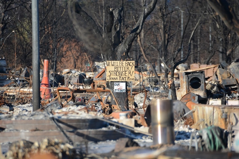 Devastating fires ravaged significant parts of the North Bay Area late-Sept. into early-Oct. Contracted crews from U.S. Army Corps of Engineers South Pacific Division are providing debris clean-up for those devastated by the fires. (U.S. Army photo by Edward Coffey, USACE SPD PAO)