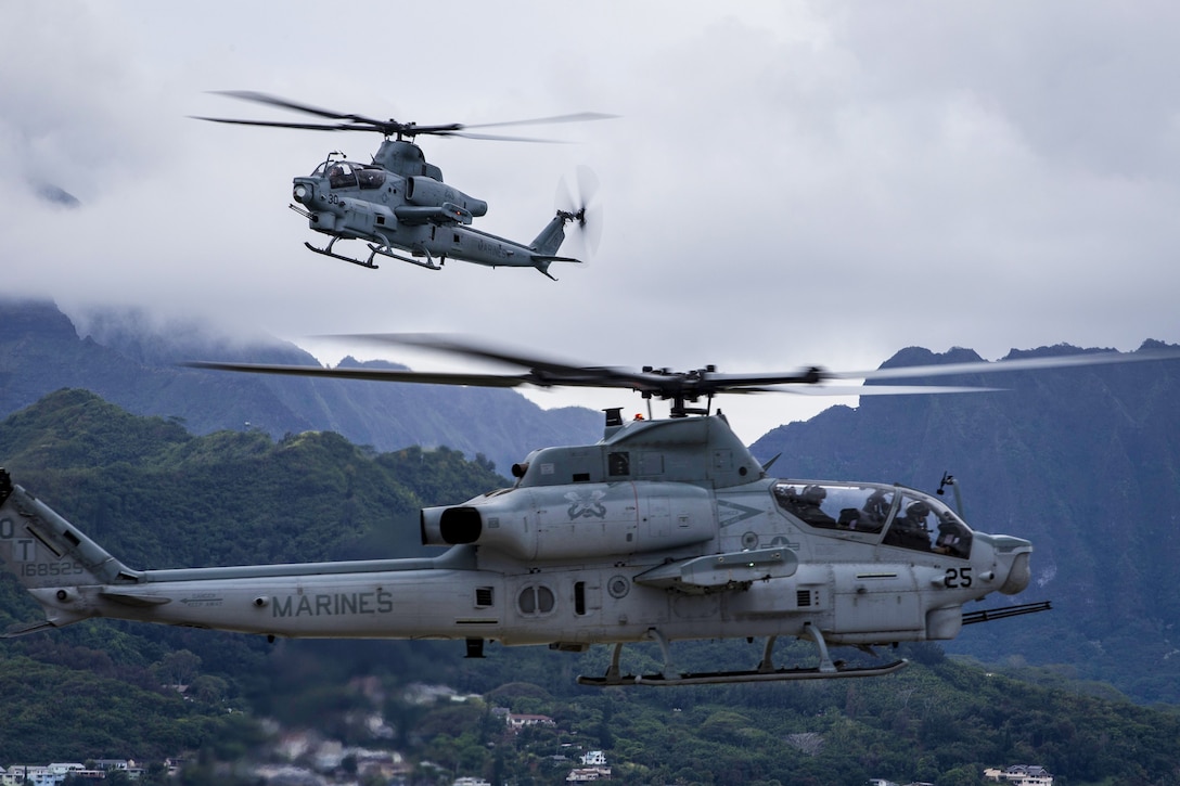 Hawaii’s first three AH-1Z Vipers arrive aboard Marine Corps Air Station, Kaneohe Bay, Dec. 19, 2017. The arrival of the 4th generation attack helicopters enhances the capabilities and power projection of Marine Light Attack Helicopter Squadron 367, Marine Aircraft Group 24, 1st Marine Aircraft Wing and MCBH.