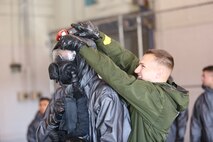 During the week-long training the platoons refined their skills in setup and breakdown of decontamination sites, decontamination of role players, and identification and detection of known agents in several scenarios including mass casaulty, radiation scenario and a subway scenario.  (Official USMC Photos by Staff Sgt. Santiago G. Colon Jr.)