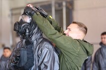 During the week-long training the platoons refined their skills in setup and breakdown of decontamination sites, decontamination of role players, and identification and detection of known agents in several scenarios including mass casaulty, radiation scenario and a subway scenario.  (Official USMC Photos by Staff Sgt. Santiago G. Colon Jr.)