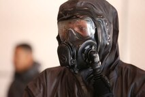 During the week-long training the platoons refined their skills in setup and breakdown of decontamination sites, decontamination of role players, and identification and detection of known agents in several scenarios including mass casaulty, radiation scenario and a subway scenario.  (Official USMC Photos by Staff Sgt. Santiago G. Colon Jr.)