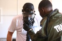 During the week-long training the platoons refined their skills in setup and breakdown of decontamination sites, decontamination of role players, and identification and detection of known agents in several scenarios including mass casaulty, radiation scenario and a subway scenario.  (Official USMC Photos by Staff Sgt. Santiago G. Colon Jr.)