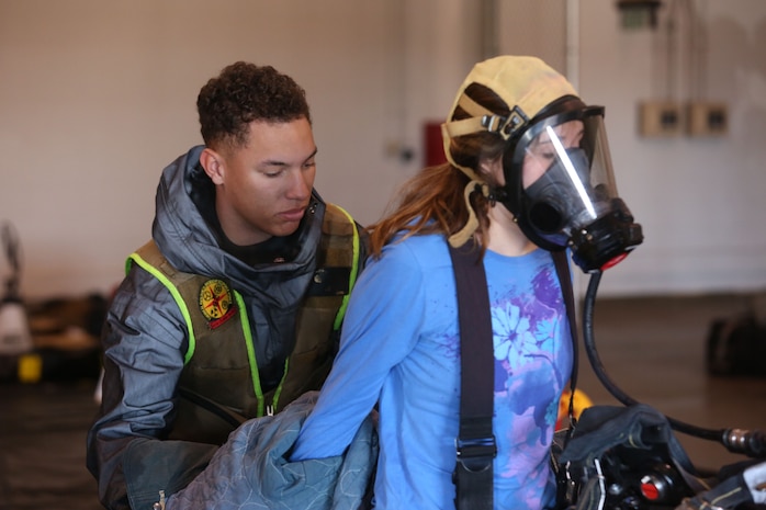 During the week-long training the platoons refined their skills in setup and breakdown of decontamination sites, decontamination of role players, and identification and detection of known agents in several scenarios including mass casaulty, radiation scenario and a subway scenario.  (Official USMC Photos by Staff Sgt. Santiago G. Colon Jr.)
