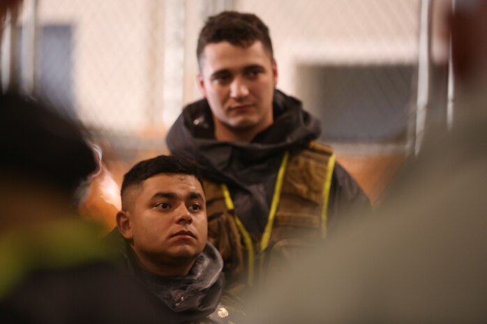 During the week-long training the platoons refined their skills in setup and breakdown of decontamination sites, decontamination of role players, and identification and detection of known agents in several scenarios including mass casaulty, radiation scenario and a subway scenario.  (Official USMC Photos by Staff Sgt. Santiago G. Colon Jr.)
