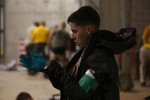 During the week-long training the platoons refined their skills in setup and breakdown of decontamination sites, decontamination of role players, and identification and detection of known agents in several scenarios including mass casaulty, radiation scenario and a subway scenario.  (Official USMC Photos by Staff Sgt. Santiago G. Colon Jr.)