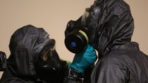 During the week-long training the platoons refined their skills in setup and breakdown of decontamination sites, decontamination of role players, and identification and detection of known agents in several scenarios including mass casaulty, radiation scenario and a subway scenario.  (Official USMC Photos by Staff Sgt. Santiago G. Colon Jr.)