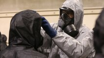 During the week-long training the platoons refined their skills in setup and breakdown of decontamination sites, decontamination of role players, and identification and detection of known agents in several scenarios including mass casaulty, radiation scenario and a subway scenario.  (Official USMC Photos by Staff Sgt. Santiago G. Colon Jr.)