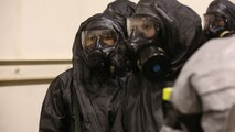 During the week-long training the platoons refined their skills in setup and breakdown of decontamination sites, decontamination of role players, and identification and detection of known agents in several scenarios including mass casaulty, radiation scenario and a subway scenario.  (Official USMC Photos by Staff Sgt. Santiago G. Colon Jr.)