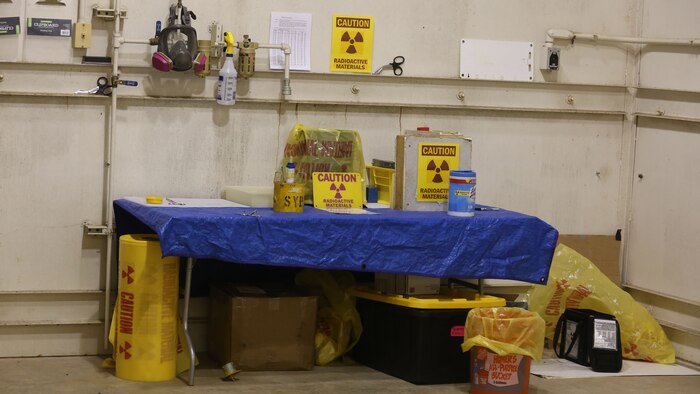 During the week-long training the platoons refined their skills in setup and breakdown of decontamination sites, decontamination of role players, and identification and detection of known agents in several scenarios including mass casaulty, radiation scenario and a subway scenario.  (Official USMC Photos by Staff Sgt. Santiago G. Colon Jr.)