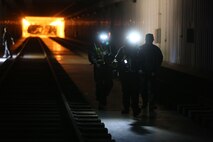 PERRY, Ga. – Decontamination Platoon and Identification and Detection Platoon with Chemical Biological Incident Response Force, CBIRF, U.S. Marine Corps Forces Command, executed Advanced Decontamination/ Identification and Detection Training at Guardian Centers, Perry, Ga., Dec. 11-14, 2017. During the week-long training the platoons refined their skills in setup and breakdown of decontamination sites, decontamination of role players, and identification and detection of known agents in several scenarios including mass casaulty, radiation scenario and a subway scenario.  (Official USMC Photos by Staff Sgt. Santiago G. Colon Jr.)