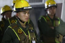 PERRY, Ga. – Decontamination Platoon and Identification and Detection Platoon with Chemical Biological Incident Response Force, CBIRF, U.S. Marine Corps Forces Command, executed Advanced Decontamination/ Identification and Detection Training at Guardian Centers, Perry, Ga., Dec. 11-14, 2017. During the week-long training the platoons refined their skills in setup and breakdown of decontamination sites, decontamination of role players, and identification and detection of known agents in several scenarios including mass casualty, radiation scenario and a subway scenario.  (Official USMC Photos by Staff Sgt. Santiago G. Colon Jr.)