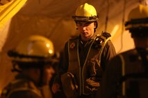 PERRY, Ga. – Decontamination Platoon and Identification and Detection Platoon with Chemical Biological Incident Response Force, CBIRF, U.S. Marine Corps Forces Command, executed Advanced Decontamination/ Identification and Detection Training at Guardian Centers, Perry, Ga., Dec. 11-14, 2017. During the week-long training the platoons refined their skills in setup and breakdown of decontamination sites, decontamination of role players, and identification and detection of known agents in several scenarios including mass casualty, radiation scenario and a subway scenario.  (Official USMC Photos by Staff Sgt. Santiago G. Colon Jr.)