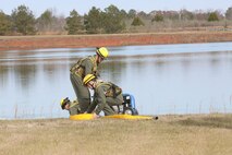PERRY, Ga. – Decontamination Platoon and Identification and Detection Platoon with Chemical Biological Incident Response Force, CBIRF, U.S. Marine Corps Forces Command, executed Advanced Decontamination/ Identification and Detection Training at Guardian Centers, Perry, Ga., Dec. 11-14, 2017. During the week-long training the platoons refined their skills in setup and breakdown of decontamination sites, decontamination of role players, and identification and detection of known agents in several scenarios including mass casualty, radiation scenario and a subway scenario.  (Official USMC Photos by Staff Sgt. Santiago G. Colon Jr.)