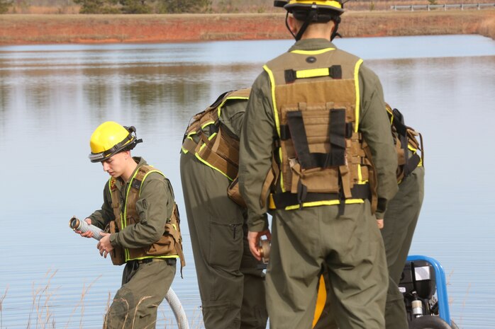 PERRY, Ga. – Decontamination Platoon and Identification and Detection Platoon with Chemical Biological Incident Response Force, CBIRF, U.S. Marine Corps Forces Command, executed Advanced Decontamination/ Identification and Detection Training at Guardian Centers, Perry, Ga., Dec. 11-14, 2017. During the week-long training the platoons refined their skills in setup and breakdown of decontamination sites, decontamination of role players, and identification and detection of known agents in several scenarios including mass casualty, radiation scenario and a subway scenario.  (Official USMC Photos by Staff Sgt. Santiago G. Colon Jr.)