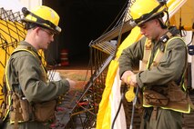PERRY, Ga. – Decontamination Platoon and Identification and Detection Platoon with Chemical Biological Incident Response Force, CBIRF, U.S. Marine Corps Forces Command, executed Advanced Decontamination/ Identification and Detection Training at Guardian Centers, Perry, Ga., Dec. 11-14, 2017. During the week-long training the platoons refined their skills in setup and breakdown of decontamination sites, decontamination of role players, and identification and detection of known agents in several scenarios including mass casualty, radiation scenario and a subway scenario.  (Official USMC Photos by Staff Sgt. Santiago G. Colon Jr.)