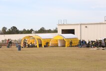 PERRY, Ga. – Decontamination Platoon and Identification and Detection Platoon with Chemical Biological Incident Response Force, CBIRF, U.S. Marine Corps Forces Command, executed Advanced Decontamination/ Identification and Detection Training at Guardian Centers, Perry, Ga., Dec. 11-14, 2017. During the week-long training the platoons refined their skills in setup and breakdown of decontamination sites, decontamination of role players, and identification and detection of known agents in several scenarios including mass casualty, radiation scenario and a subway scenario.  (Official USMC Photos by Staff Sgt. Santiago G. Colon Jr.)