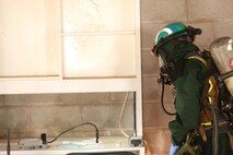 PERRY, Ga. – Decontamination Platoon and Identification and Detection Platoon with Chemical Biological Incident Response Force, CBIRF, U.S. Marine Corps Forces Command, executed Advanced Decontamination/ Identification and Detection Training at Guardian Centers, Perry, Ga., Dec. 11-14, 2017. During the week-long training the platoons refined their skills in setup and breakdown of decontamination sites, decontamination of role players, and identification and detection of known agents in several scenarios including mass casualty, radiation scenario and a subway scenario.  (Official USMC Photos by Staff Sgt. Santiago G. Colon Jr.)