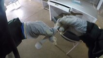 PERRY, Ga. – Decontamination Platoon and Identification and Detection Platoon with Chemical Biological Incident Response Force, CBIRF, U.S. Marine Corps Forces Command, executed Advanced Decontamination/ Identification and Detection Training at Guardian Centers, Perry, Ga., Dec. 11-14, 2017. During the week-long training the platoons refined their skills in setup and breakdown of decontamination sites, decontamination of role players, and identification and detection of known agents in several scenarios including mass casualty, radiation scenario and a subway scenario.  (Official USMC Photos by Staff Sgt. Santiago G. Colon Jr.)