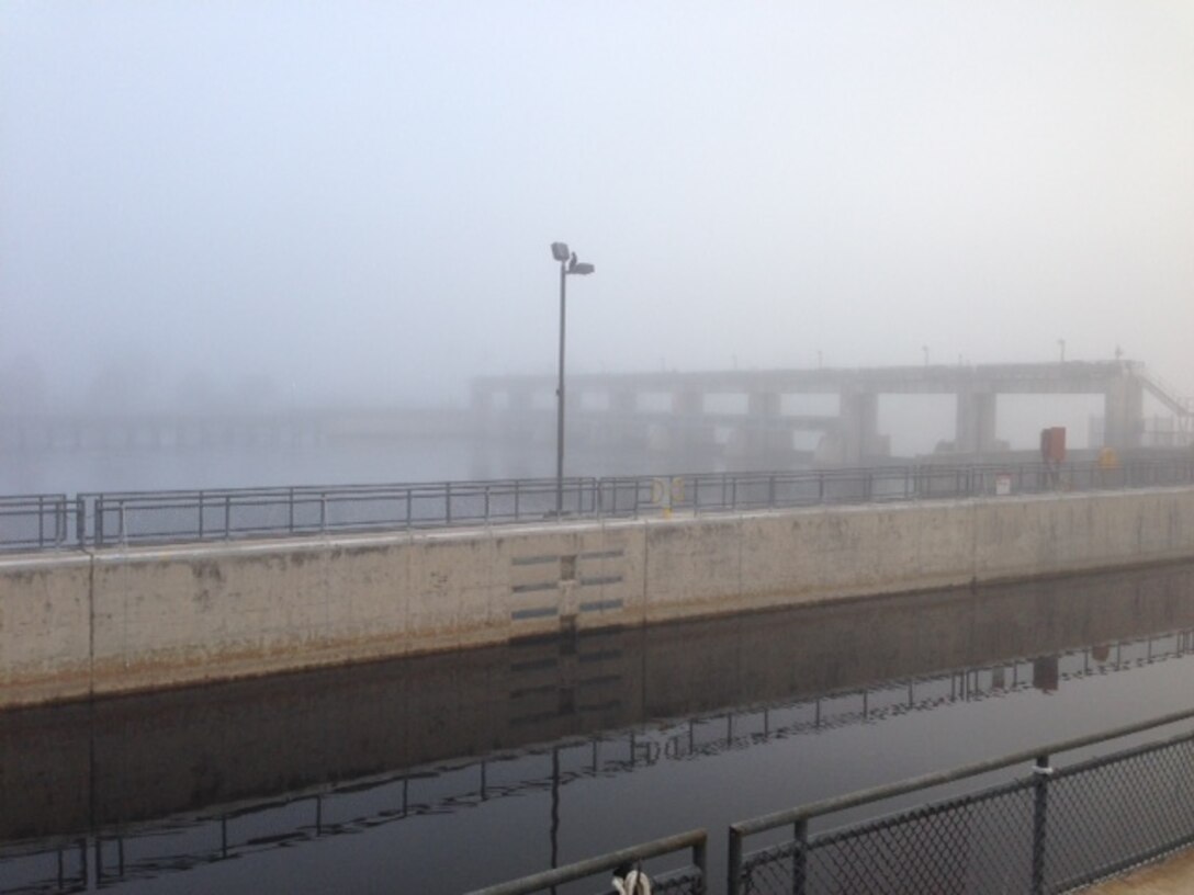 Foggy morning at W.P. Franklin Lock and Dam