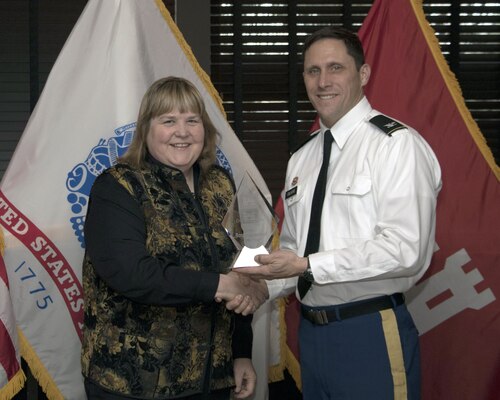 Bonnie Greenleaf receives an award