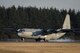 A C-130J Super Hercules lands on the runway, Dec. 21, 2017, at Yokota Air Base, Japan.