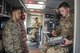 Senior Airman Trenton Broxterman, 23d Civil Engineer Squadron (CES) Explosive Ordinance Disposal (EOD) apprentice, explains a display screen to Lt. Col Michael Francis, 23d CES commander, during a response training exercise, Dec 21, 2017, at Moody Air Force Base, Ga. The EOD Airmen were evaluated on their ability to respond to a distress call, locate, identify and neutralize an improvised explosive device. (U.S. Air Force photo by Airman Eugene Oliver)