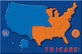 The TRICARE West region is marked in blue and the TRICARE East is marked in orange.