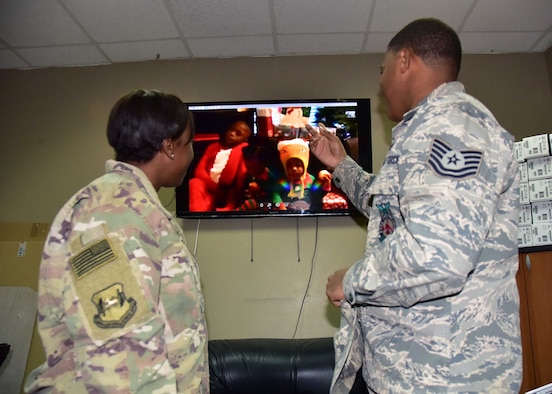 Master Sgt. Shalenna Mitchell, 386th Air Expeditionary Wing finance budget analyst and Tech. Sgt. Randle Mitchell 386th Expeditionary Civil Engineering Squadron assistant chief of fire prevention, share their experiences and feelings during the holiday season while deployed at an undisclosed location in Southwest Asia.