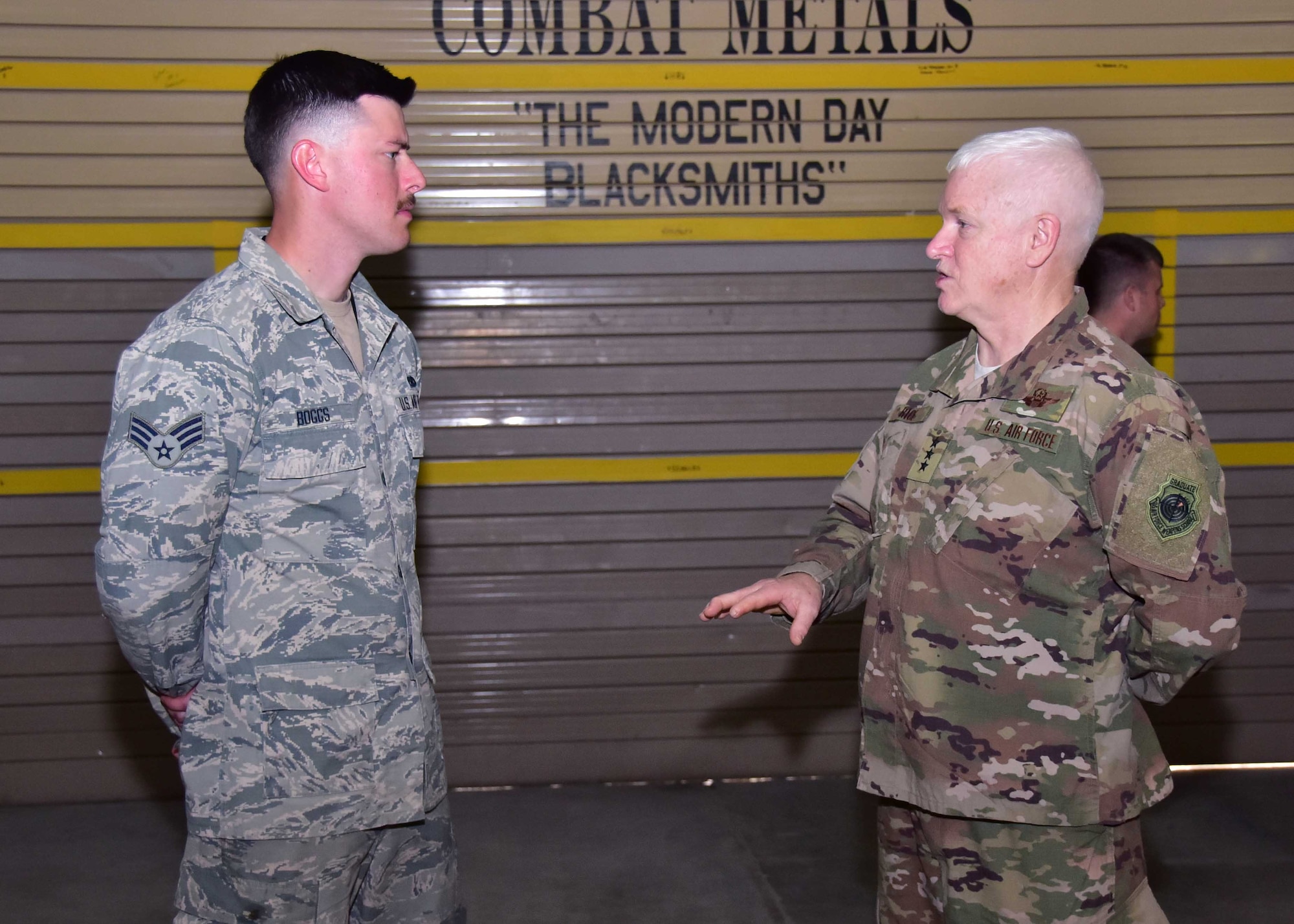 Lt. Gen. L. Scott Rice, Air National Guard director and Chief Master Sgt. Ronald Anderson, ANG command chief, paid a visit to Guardsmen currently attached to the 386th Air Expeditionary Wing on Christmas day at an undisclosed location in Southwest Asia.