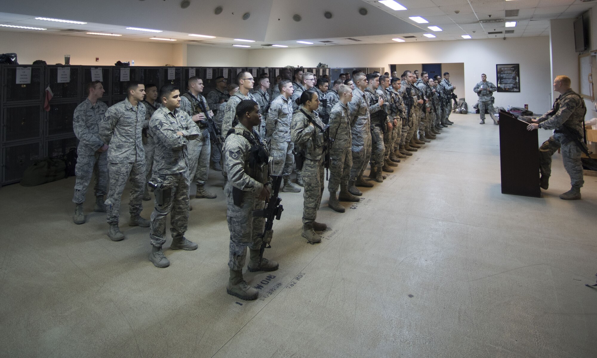 Group of Security Forces Airmen during Guardmount