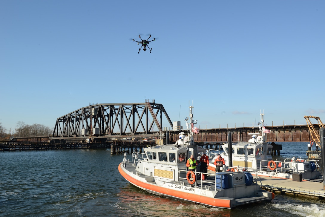 Image of Coast Guard aerial drone testing