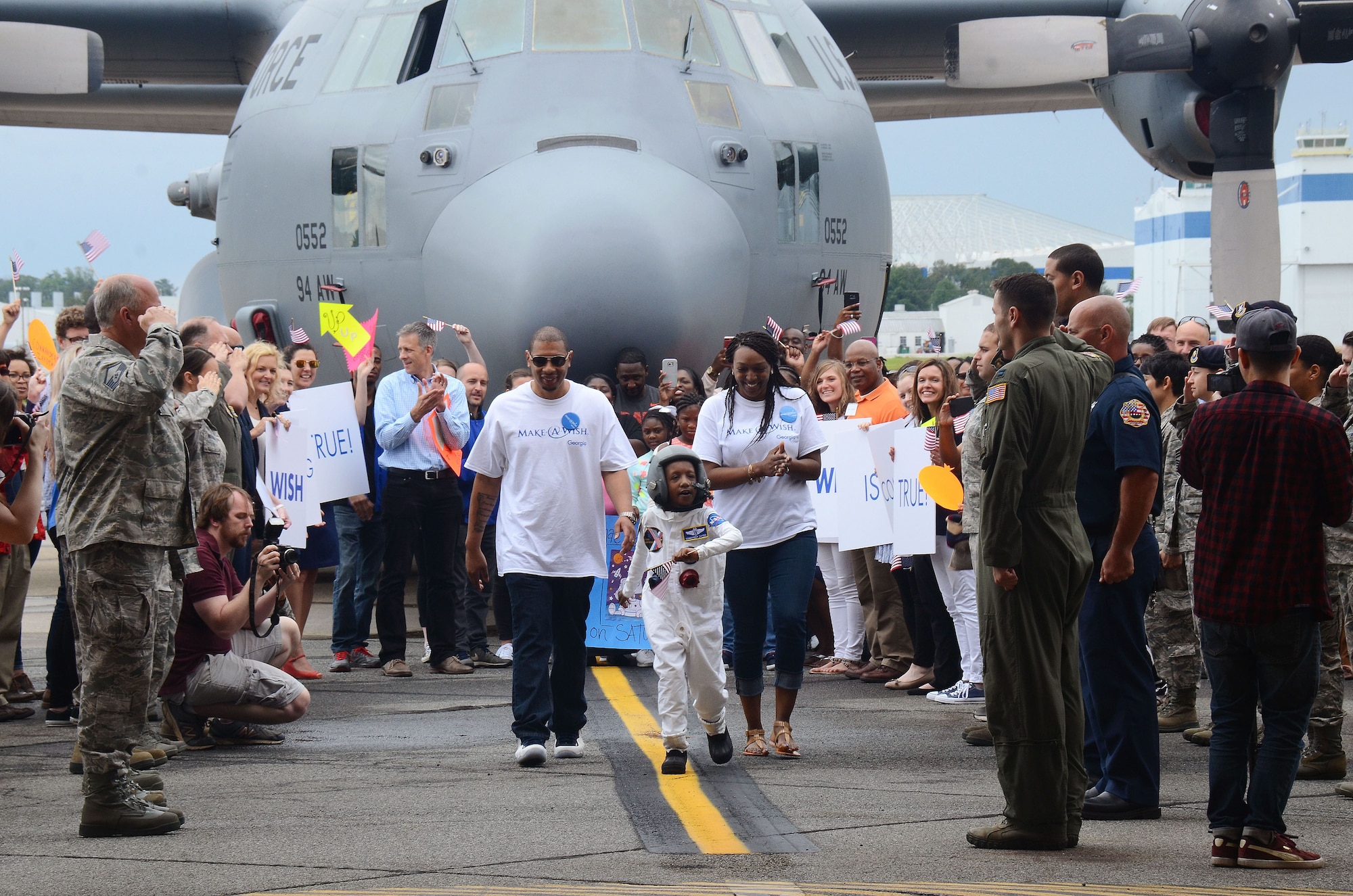 Dobbins partnered with the Make-A-Wish Foundation, to assist a child in living his dream of becoming an astronaut May 1, 2017.