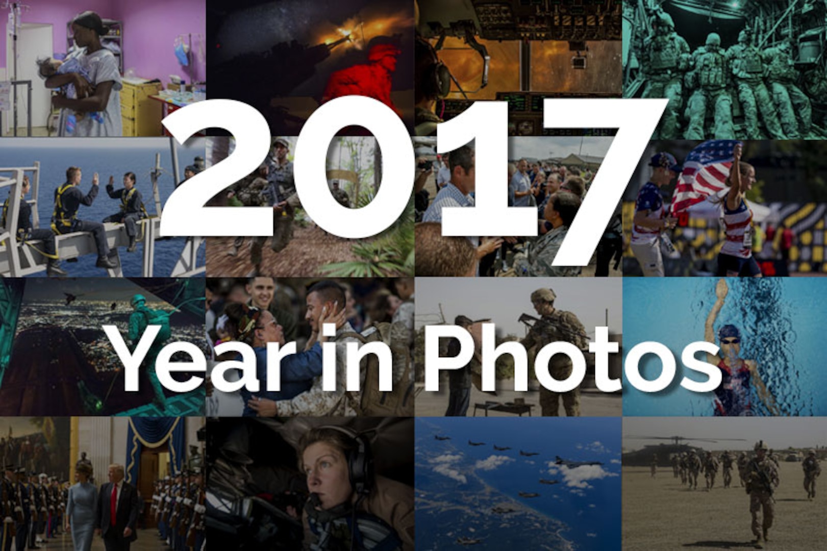 Collage of photos from 2017 year in photos.