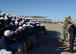 Col. Michael Richardson, 56th Fighter Wing vice commander, briefs the All American Golf Tournament players on Luke’s mission at Luke Air Force Base, Ariz., Dec. 27, 2017. The golfers were able to visit various units at Luke prior to their tournament on Dec. 28, 2017. (U.S. Air Force photo by Senior Airman James Hensley)