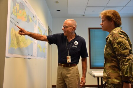 Brig. Gen. Diana Holland views U.S. Virgin Islands recovery operations