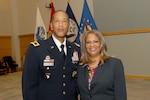 Army Brig. Gen. Charles Hamilton, DLA Troop Support commander, stands with Sheilah D. Vance, Esq., professor at Villanova University Law School, who was the guest speaker at the annual Martin Luther King, Jr. Day observance program Jan. 26.