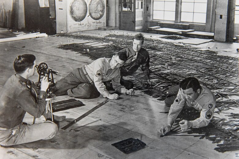 PETERSON AIR FORCE BASE, Colo. – Soldiers from the 6th Photographic Squadron use specialized equipment to build maps for the military. (Courtesy photo from Peterson Air and Space Museum)