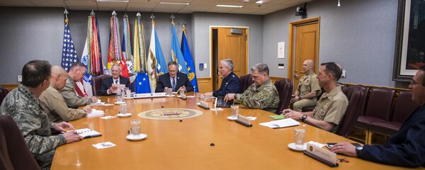 Secretary of Defense James Mattis meets with the Joint Chiefs of Staff at the Pentagon in Washington, D.C., Jan. 23, 2017. (DoD photo by Air Force Tech. Sgt. Brigitte N. Brantley)