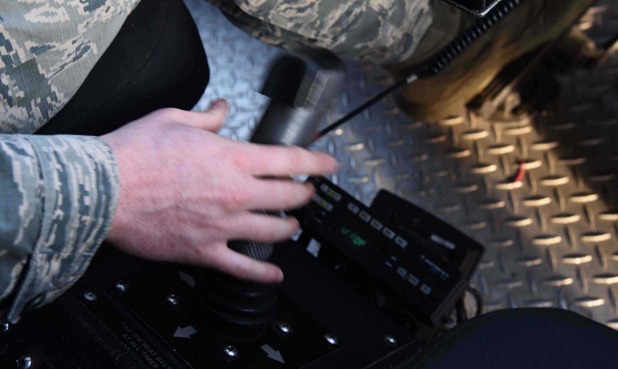 Airman 1st Class Josh Henson, 22nd Civil Engineer Squadron firefighter, performs an operations check on one of the fire department’s emergency vehicles, Feb. 1, 2017, at McConnell Air Force Base, Kan. Daily inspections are done on each vehicle to ensure mission preparedness. (U.S. Air Force photos/Airman 1st Class Erin McClellan)