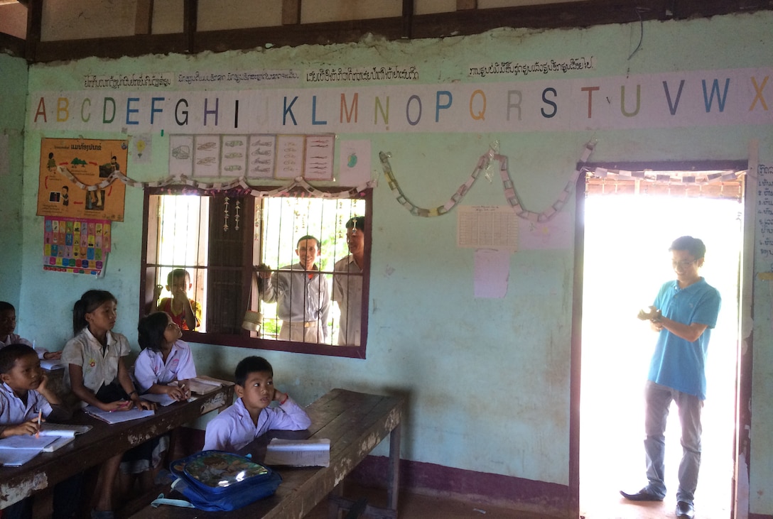 The researchers arrived at this 3-room elementary school shortly before class was being let out.  The teacher stepped outside and looked on with the school principal as the children sang their ABCs for them.