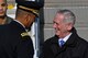 Defense Secretary Jim Mattis greets U.S. Army Gen. Vincent K. Brooks, United States Forces Korea commander, as he arrives at Osan Air Base, Republic of Korea, Feb. 2, 2017. The importance of the Asia-Pacific region was a vital message of Mattis’ visit, where he demonstrated the U.S.’s desire to find even deeper common ground with allies to further enhance collaboration and cooperation in the region. (U.S. Air Force photo by Staff Sgt. Victor J. Caputo)