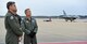 Gen. Hawk Carlisle (right), commander of Air Combat Command, watches alongside Col. Douglas Thies, 20th Operations Group commander and Maj. Gen. Thomas Deale, ACC A3, as Capt. John "Rain" Waters flies his F-16 Fighting Falcon in a demonstration in hopes of qualifying as a pilot for the 2017-18 F-16 demonstration team Feb. 1, 2017 at Langley Air Force Base, Va. Demonstration pilots, who perform at air shows worldwide, serve two-year tours on their respective teams, and must be certified at multiple levels. Carlisle, as COMACC, was Waters' final level of certification, and named him as a demo pilot immediatley after the flight. (U.S. Air Force photo by Emerald Ralston)