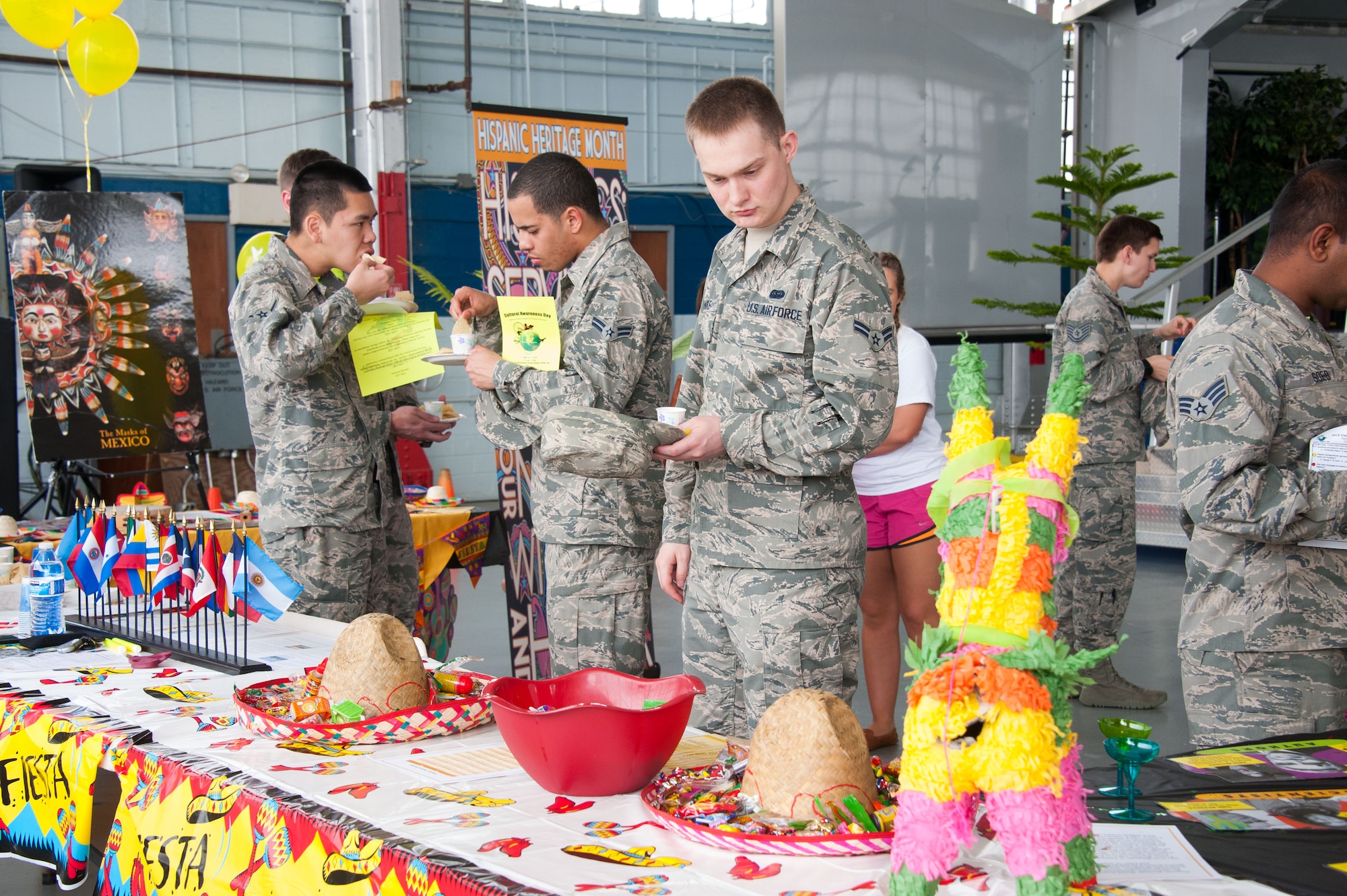 Airmen celebrate cultural diversity during Cultural Awareness Day, March 11, 2016, at Maxwell Air Force Base, Ala. Leaders from the 42nd Air Base Wing host the event annually to bring awareness and recognize various observances. This year’s event is set to be held Feb. 10, 2017. (U.S. Air Force photo/Melanie Rodgers Cox)