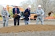 From left, Lt. Gen. Maryanne Miller, Air Force Reserve Command commander, Randy Toms, Warner Robins mayor, Tommy Stalnaker, Houston County commissioner and Col. Jeffrey King, 78th Air Base Wing commander, break ground during a ground-breaking ceremony at Robins Air Force Base, Ga, Feb. 2, 2017. The new AFRC consolidated mission complex is expected to be completed in 2019. (U.S. Air Force photo by Staff Sgt. Ciara Gosier) 