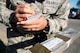 Senior Airman Aaron Williams, 4th Civil Engineer Squadron real-estate geographic information systems technician, conducts a Post Attack Reconnaissance sweep during exercise Coronet Warrior 17-01, Jan. 30, 2017, at Seymour Johnson Air Force Base, North Carolina. PAR teams conduct sweeps around their respective buildings to check for simulated airborne attacks and explosive devices. (U.S. Air Force photo by Airman Shawna L. Keyes)