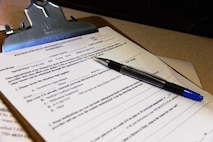 A pre-exam questionnaire is available for patients at the 341st Medical Operations Squadron personnel reliability assurance program clinic Jan. 30, 2017, at Malmstrom Air Force Base, Mont. The PRAP clinic is responsible for ensuring nuclear field defense Airmen are medically and personally cared for as much as possible. (U.S. Air Force photo/Airman 1st Class Magen M. Reeves)